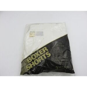 Vintage Stone Manufacturing Boxer Shorts Mens L White 3 Pack Kodel Blend USA